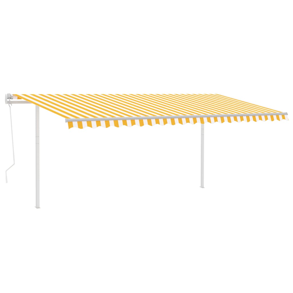 Tenda Automatica con Sensore Vento LED 5x3 m Gialla e Bianca