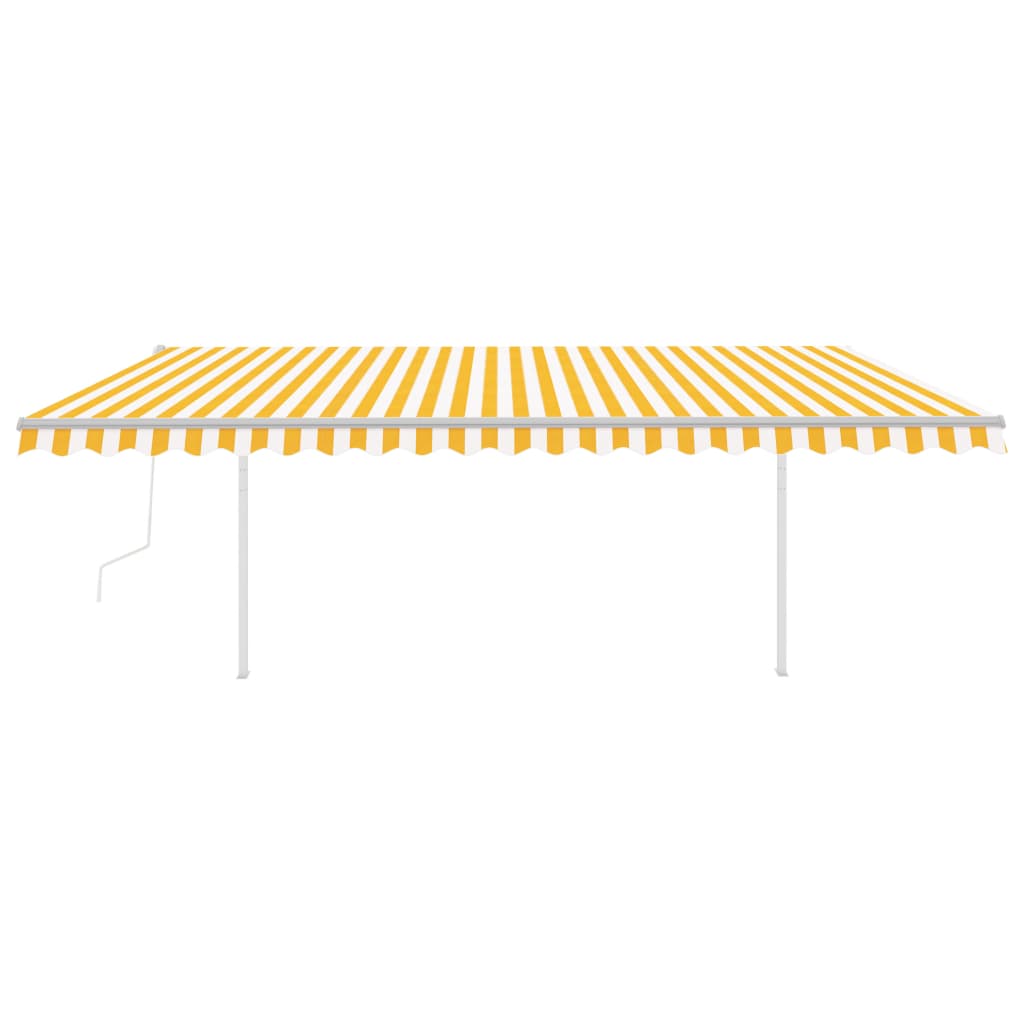 Tenda Automatica con Sensore Vento LED 5x3 m Gialla e Bianca