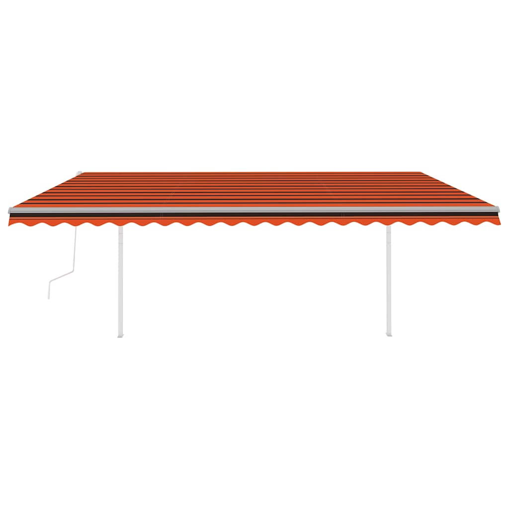 Tenda Automatica Sensore Vento e LED 5x3 m Arancione e Marrone
