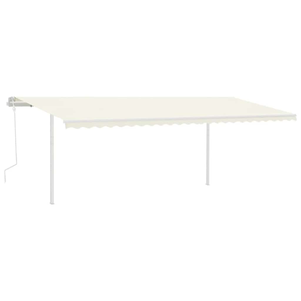 Tenda da Sole Retrattile Manuale con Pali 6x3m Crema