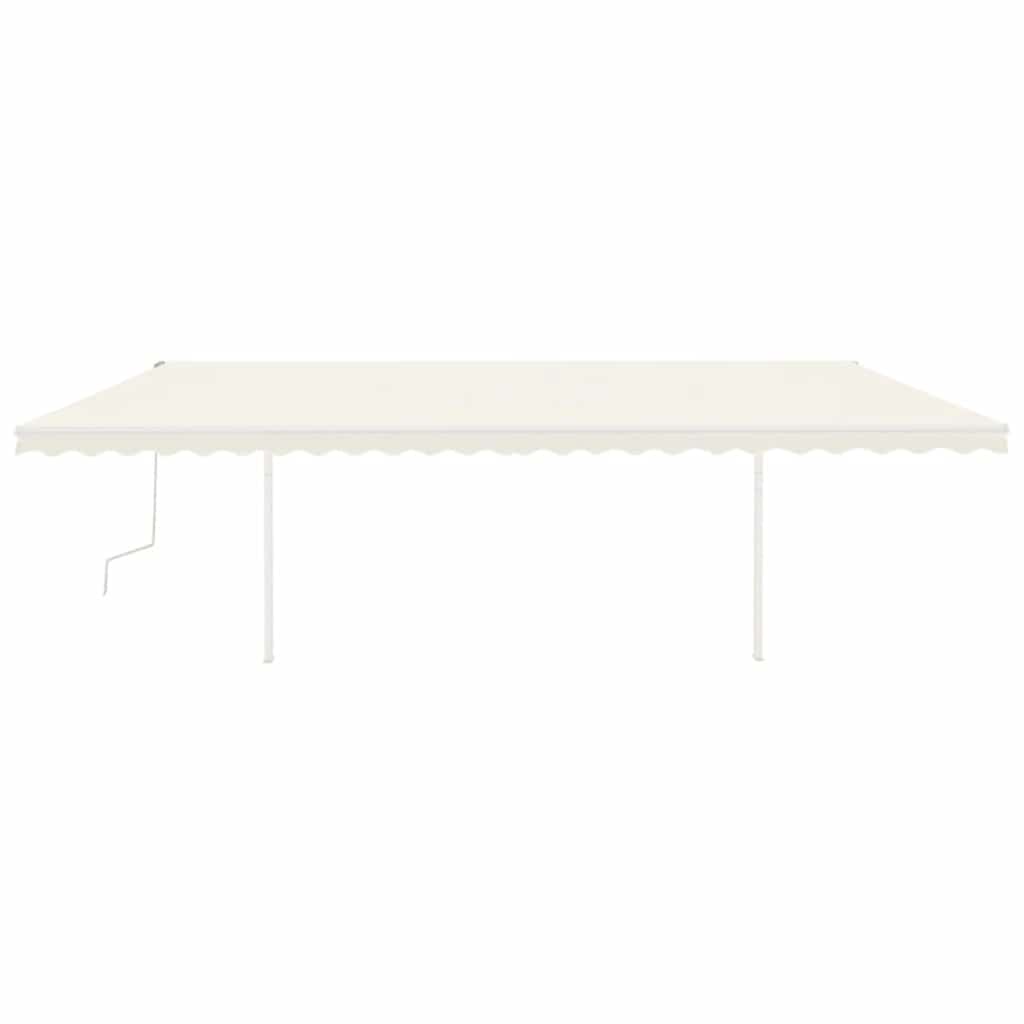 Tenda da Sole Retrattile Manuale con Pali 6x3m Crema
