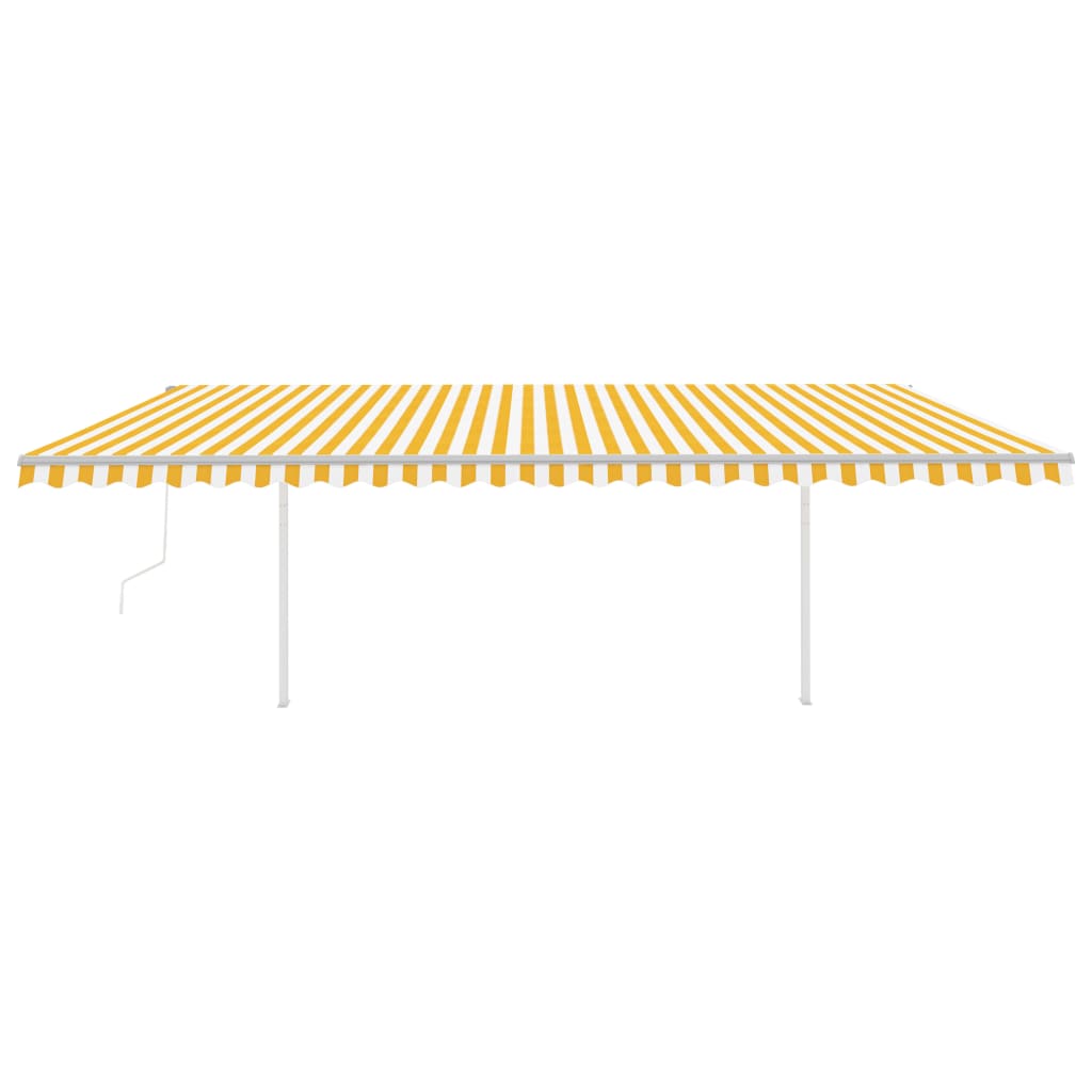 Tenda da Sole Retrattile Automatica Pali 6x3 m Gialla e Bianca