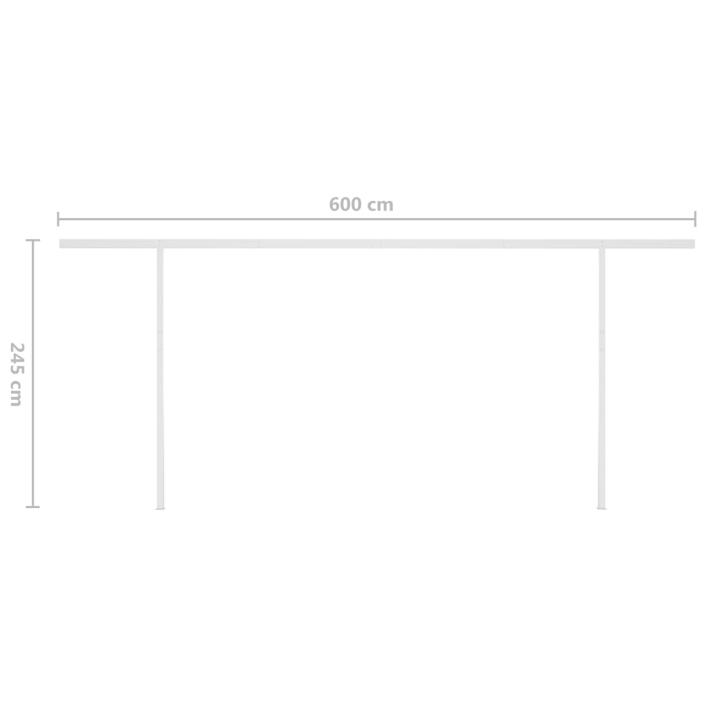 Tenda Automatica con Sensore Vento e LED 6x3 m Gialla Bianca