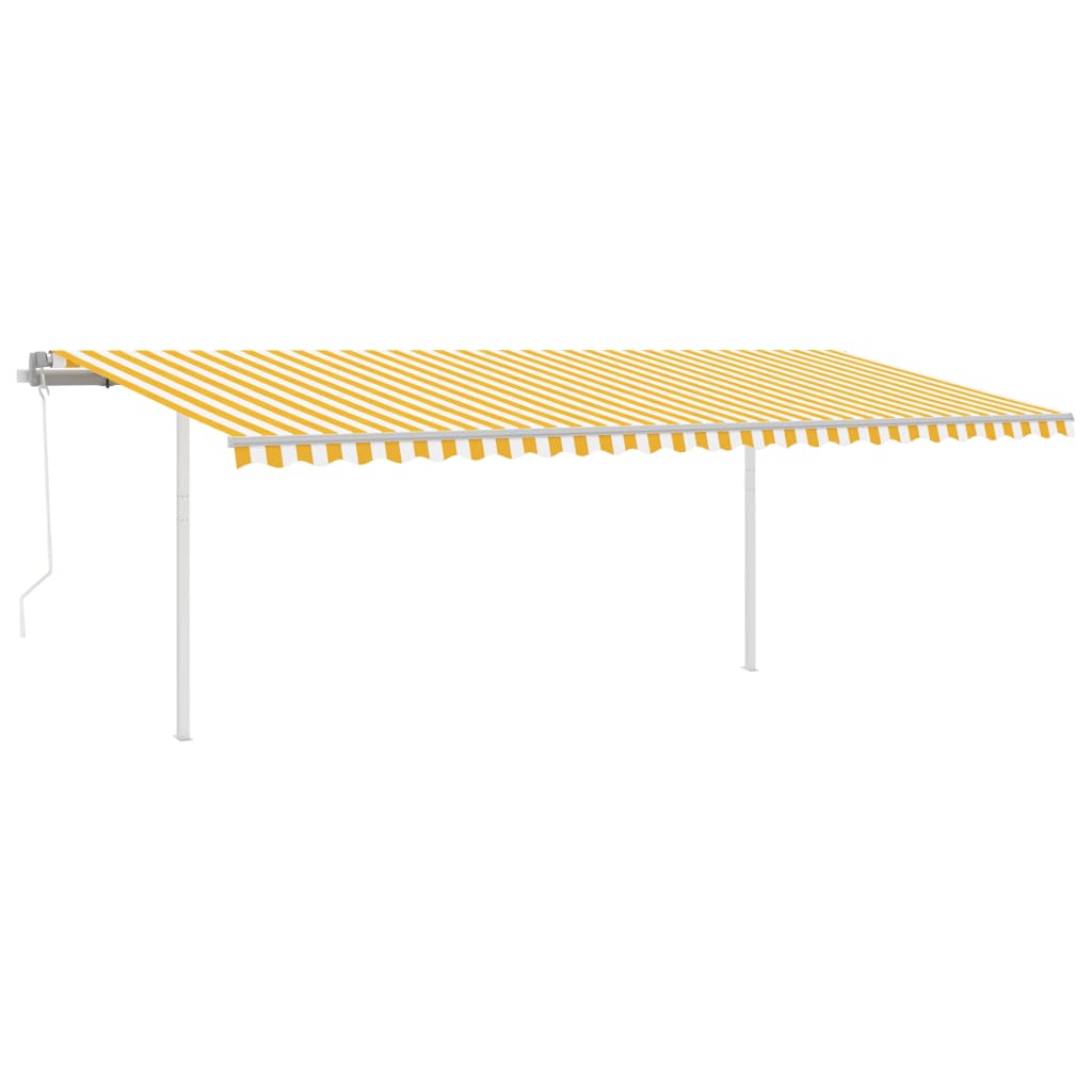 Tenda Automatica con Sensore Vento e LED 6x3 m Gialla Bianca