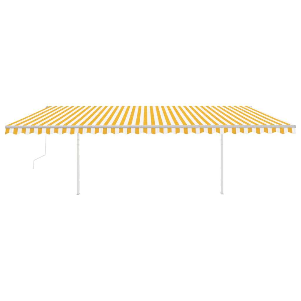 Tenda Automatica con Sensore Vento e LED 6x3 m Gialla Bianca