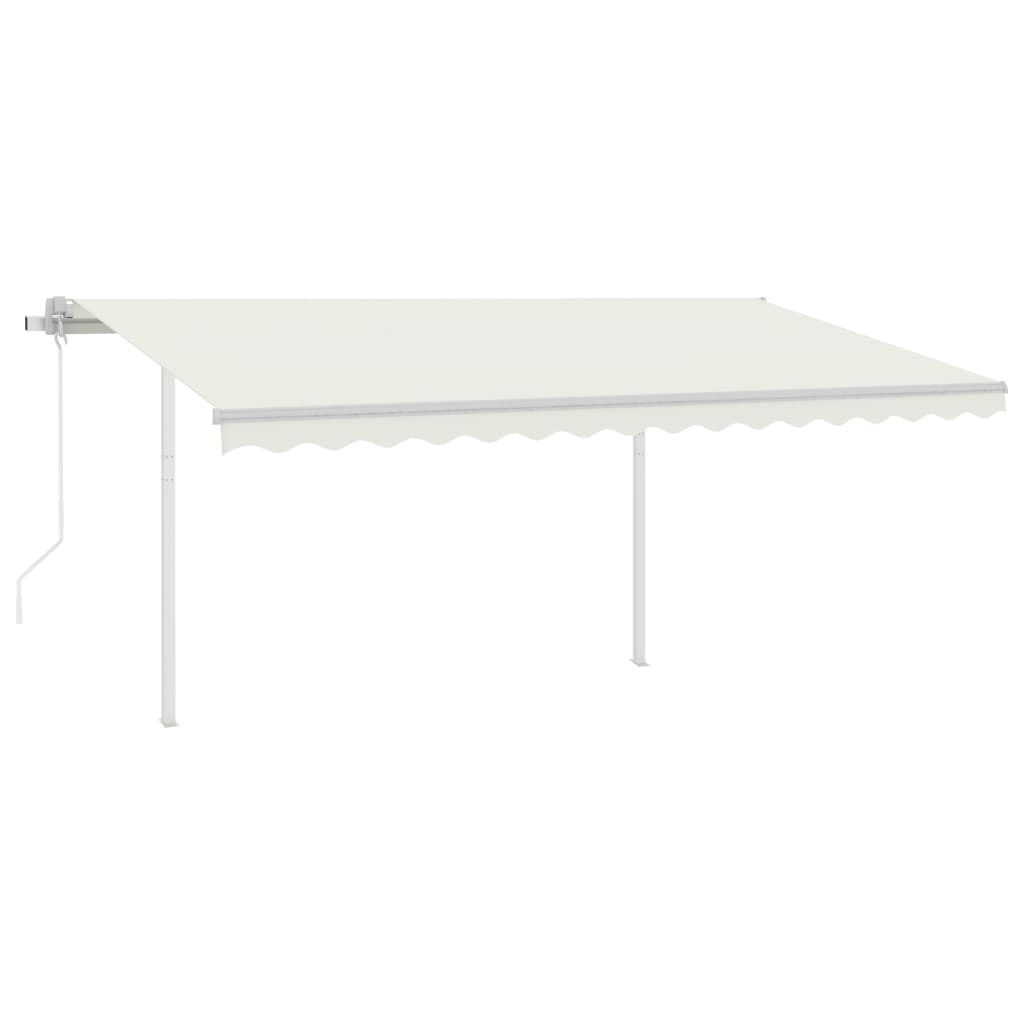 Tenda da Sole Retrattile Automatica con Pali 4x3,5 m Crema