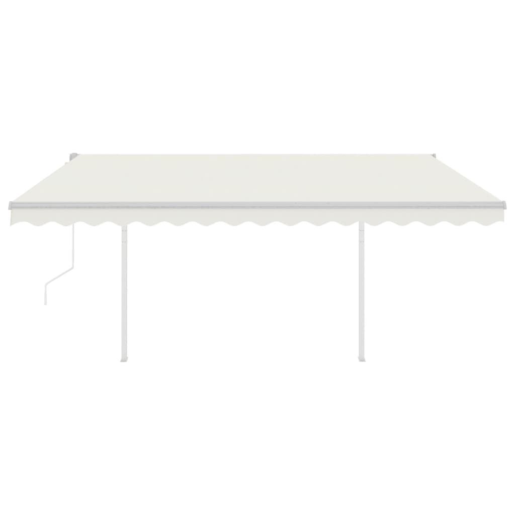 Tenda da Sole Retrattile Automatica con Pali 4x3,5 m Crema