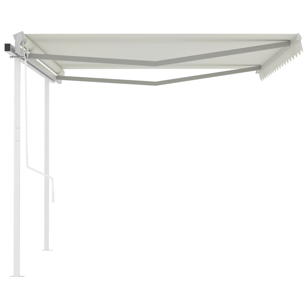 Tenda da Sole Retrattile Automatica con Pali 4x3,5 m Crema