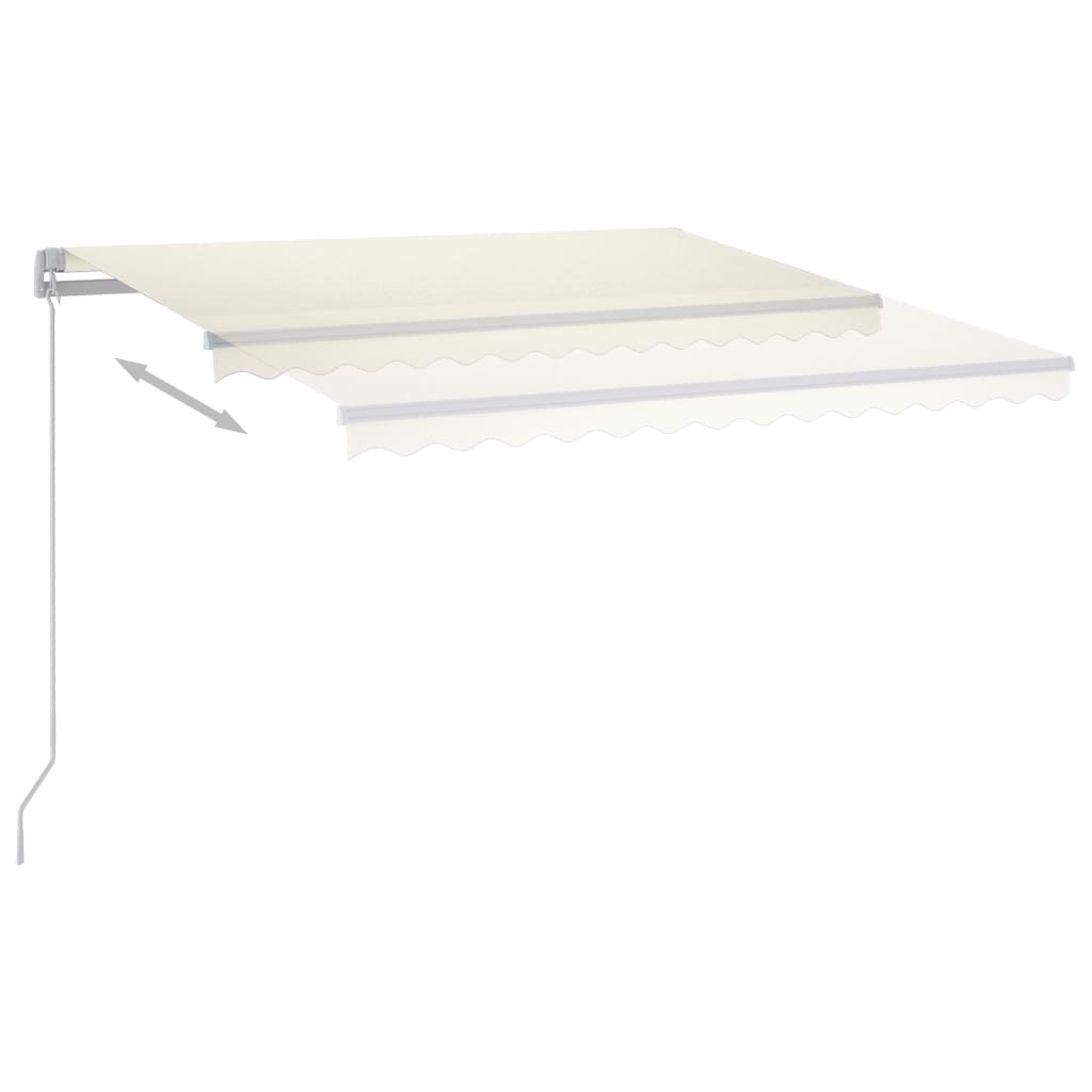 Tenda Automatica con Sensore Vento e LED 4x3,5 m Crema