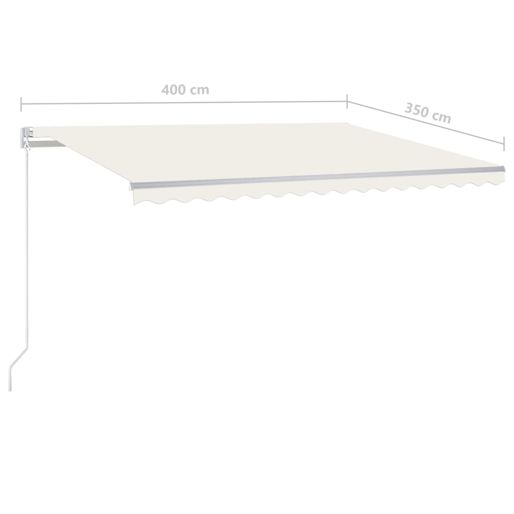Tenda Automatica con Sensore Vento e LED 4x3,5 m Crema