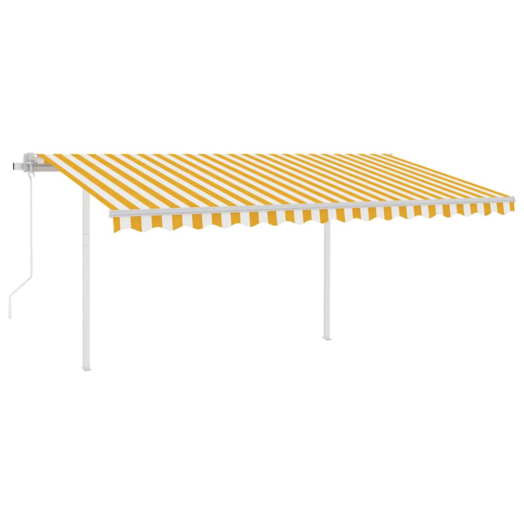 Tenda da Sole Retrattile Automatica Pali 4,5x3,5m Gialla Bianca