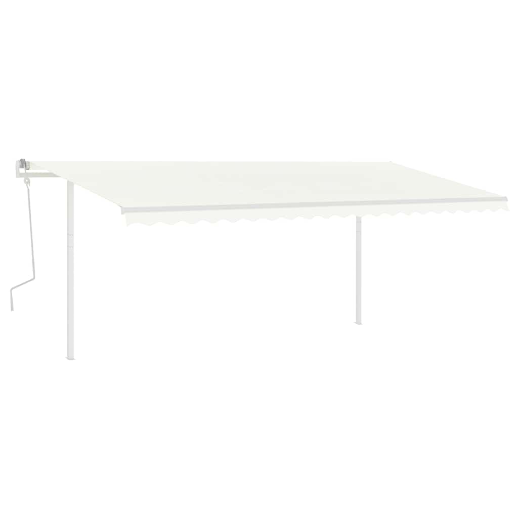 Tenda da Sole Retrattile Manuale con LED 5x3,5 m Crema