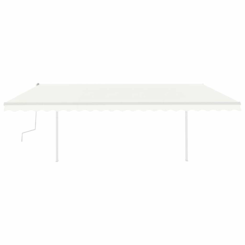 Tenda da Sole Retrattile Manuale con LED 5x3,5 m Crema