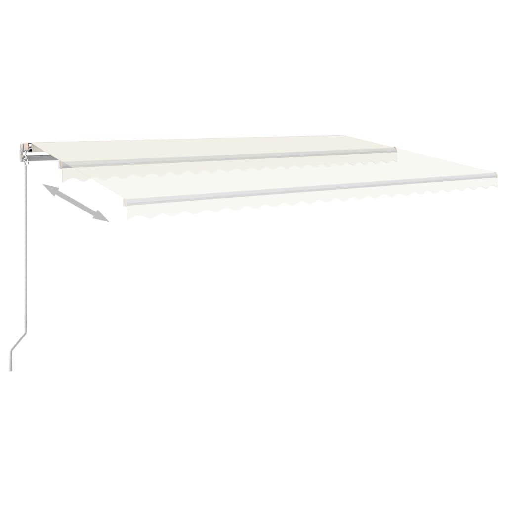 Tenda da Sole Retrattile Automatica con Pali 5x3,5 m Crema