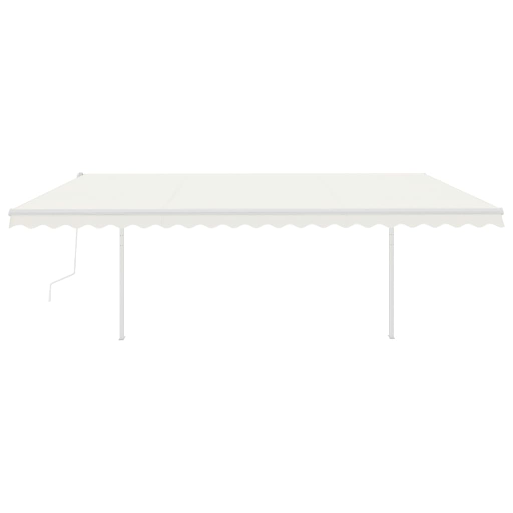 Tenda da Sole Retrattile Automatica con Pali 5x3,5 m Crema