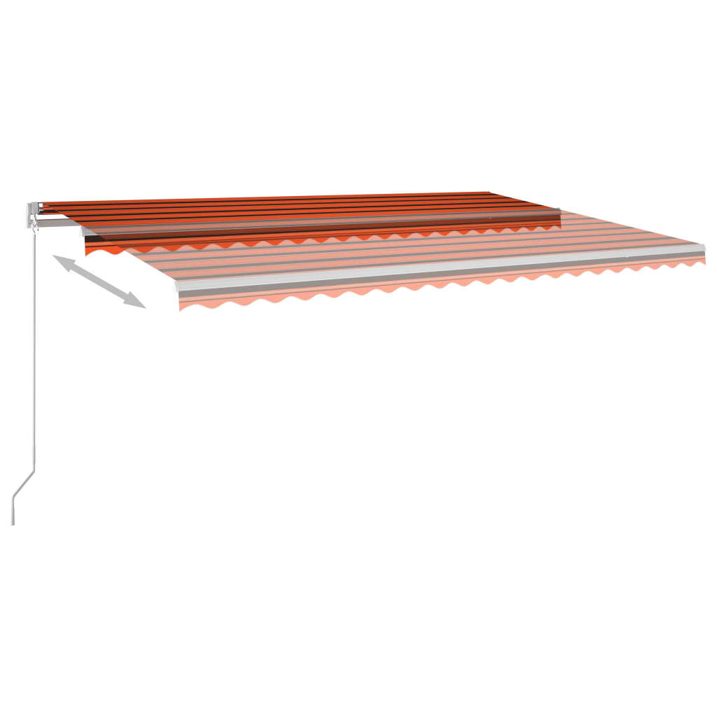 Tenda Retrattile Automatica con Pali 5x3,5 m Arancione Marrone