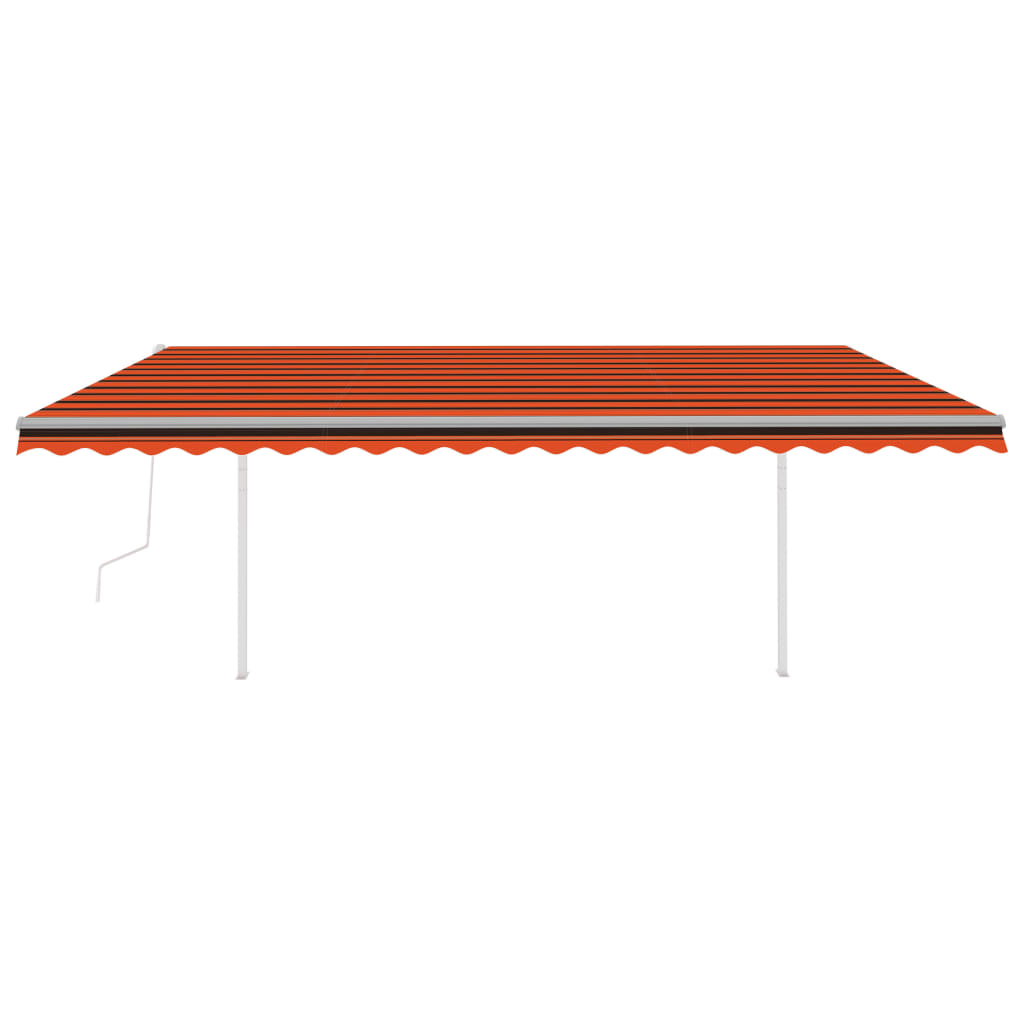 Tenda Retrattile Automatica con Pali 5x3,5 m Arancione Marrone