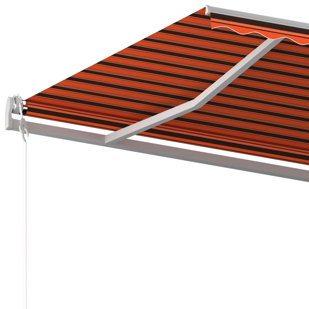 Tenda Retrattile Automatica con Pali 5x3,5 m Arancione Marrone
