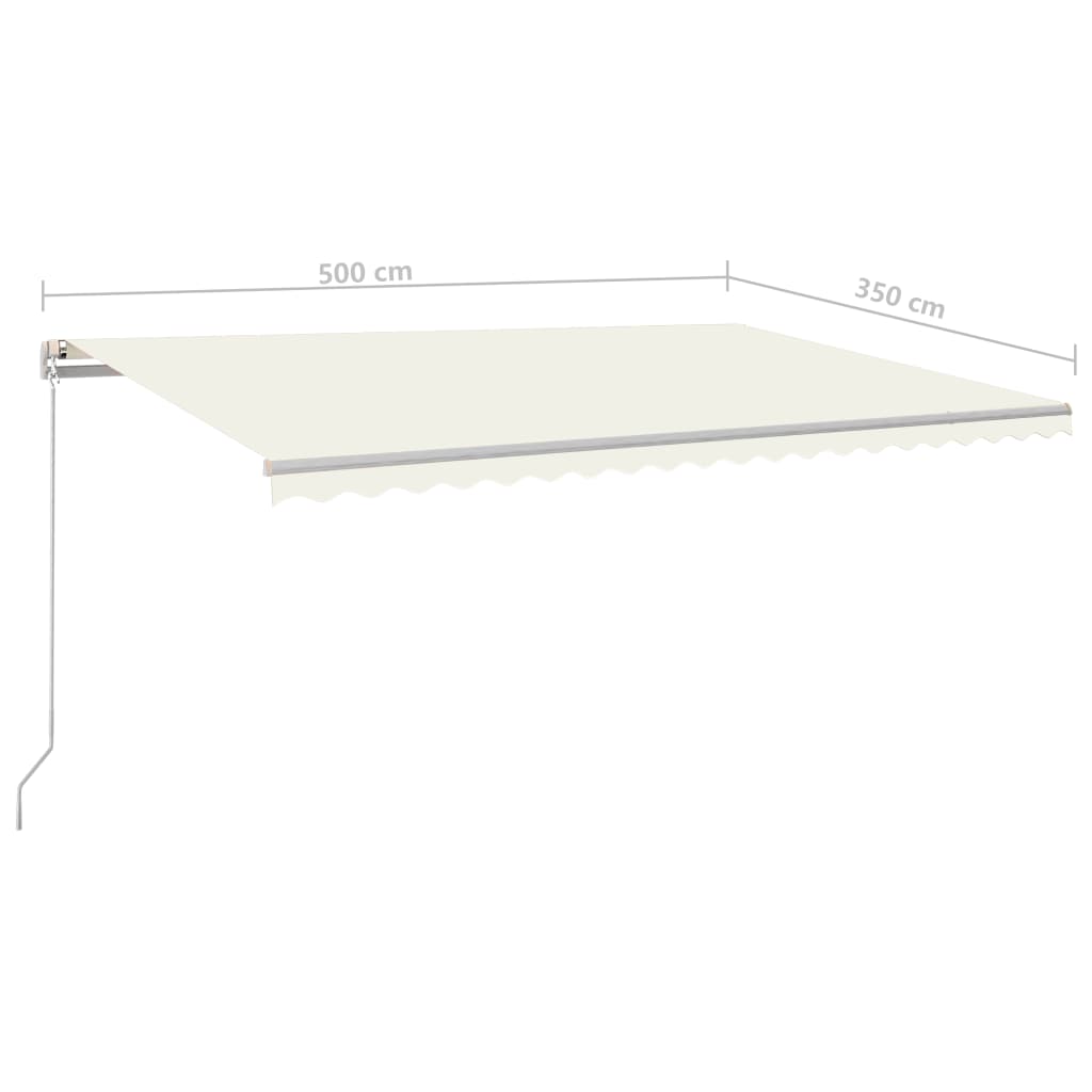 Tenda Automatica con Sensore Vento e LED 5x3,5 m Crema