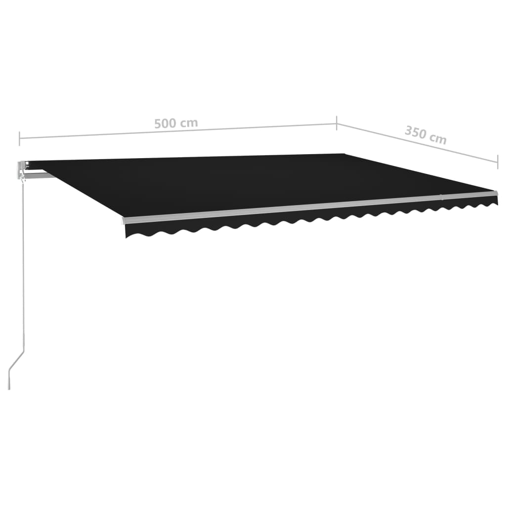 Tenda Automatica con Sensore Vento e LED 5x3,5 m Antracite