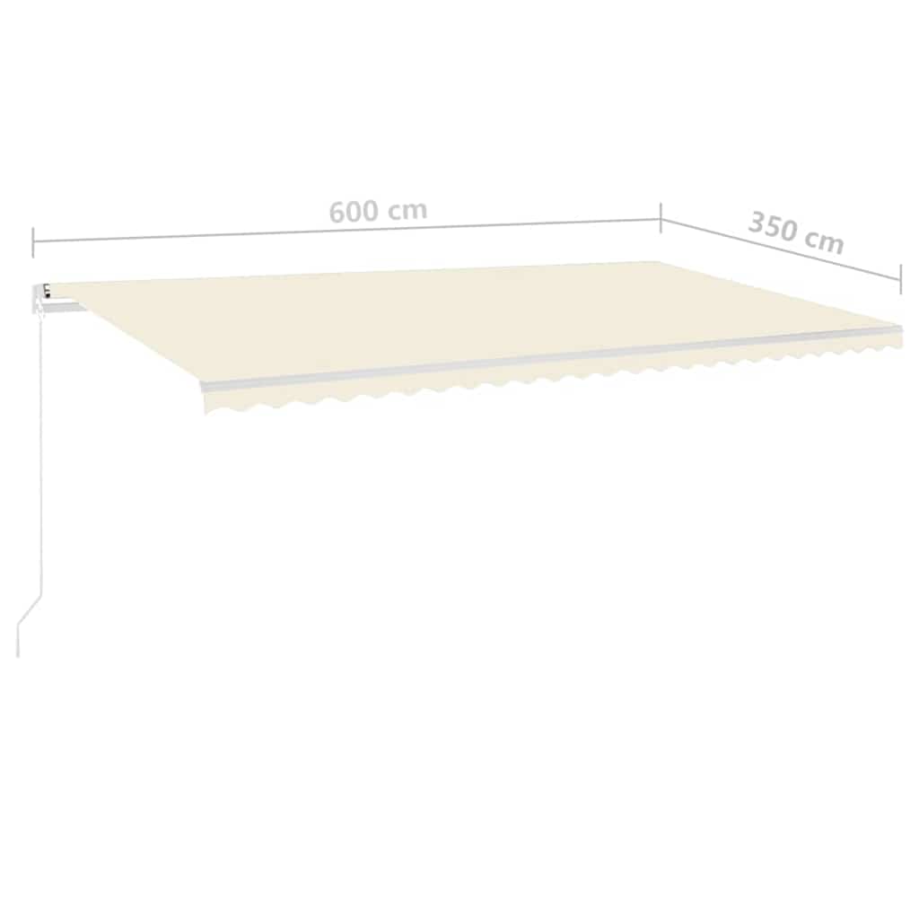Tenda da Sole Retrattile Automatica con Pali 6x3,5 m Crema