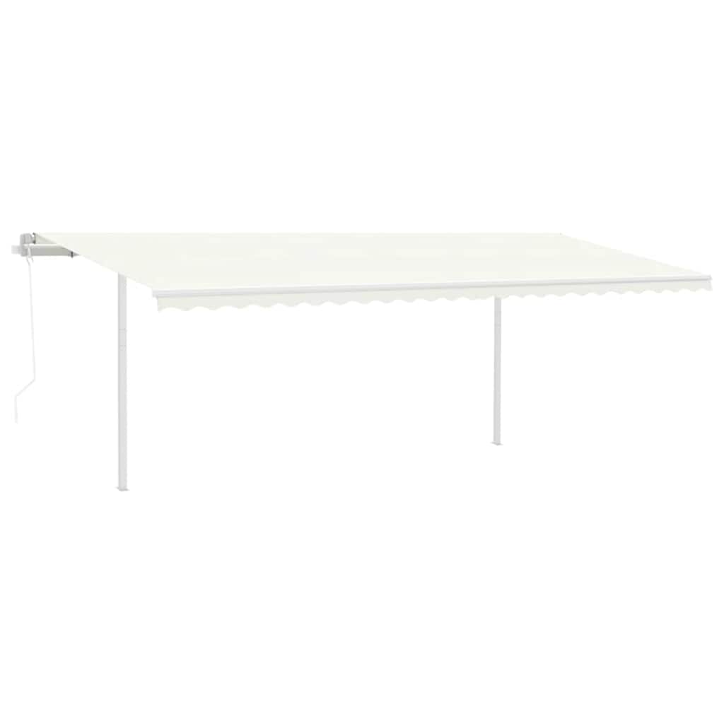 Tenda da Sole Retrattile Automatica con Pali 6x3,5 m Crema