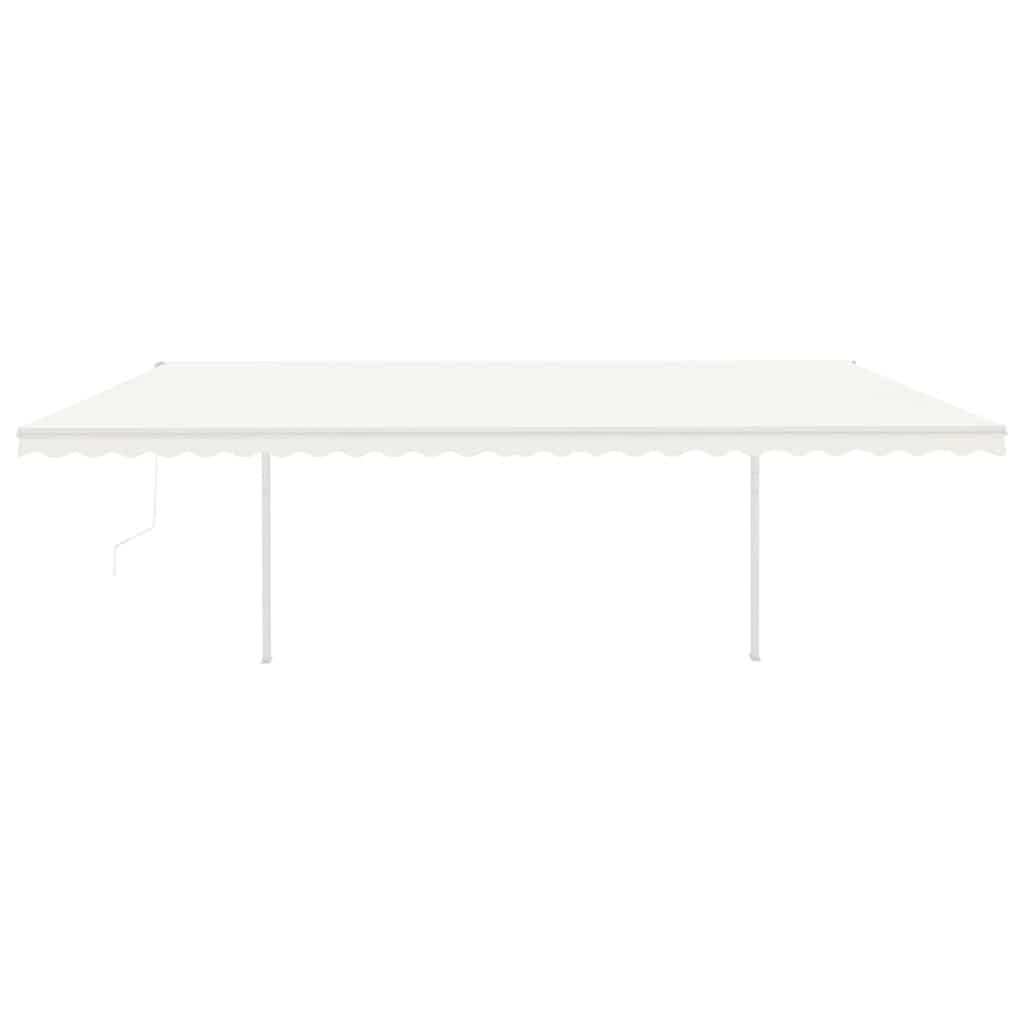Tenda da Sole Retrattile Automatica con Pali 6x3,5 m Crema