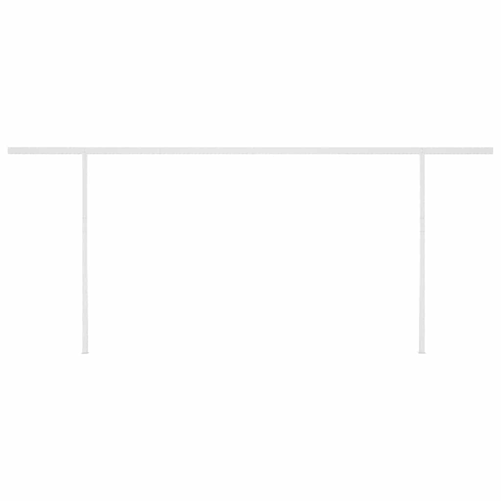 Tenda da Sole Retrattile Automatica con Pali 6x3,5 m Crema