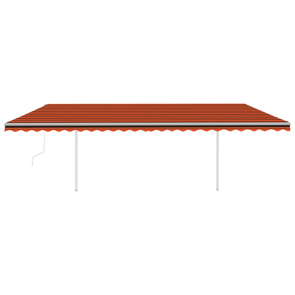 Tenda Retrattile Automatica con Pali 6x3,5 m Arancio e Marrone