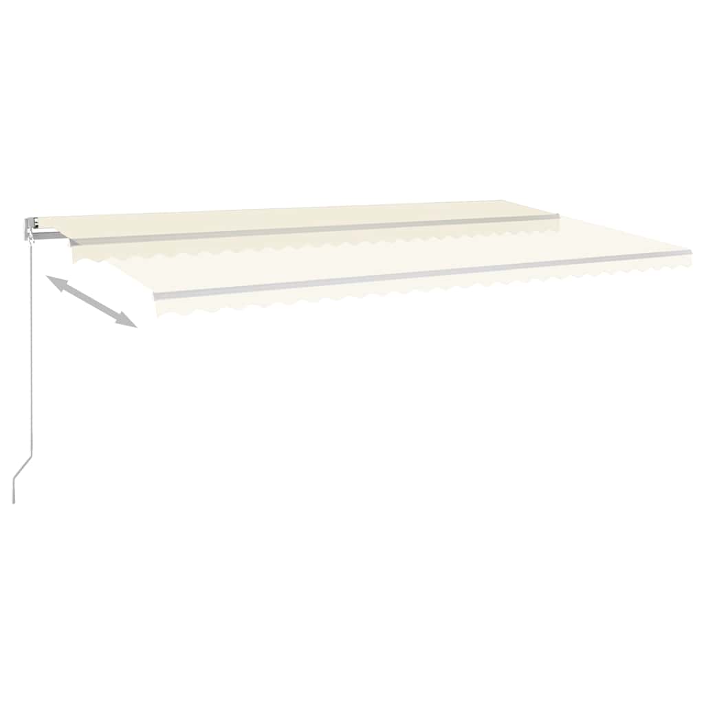Tenda da Sole Automatica con Sensore Vento e LED 6x3,5 m Crema