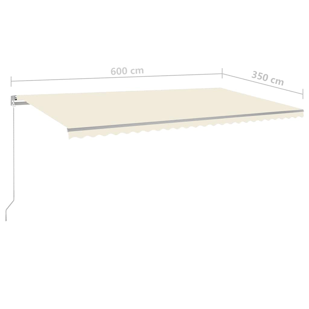 Tenda da Sole Automatica con Sensore Vento e LED 6x3,5 m Crema