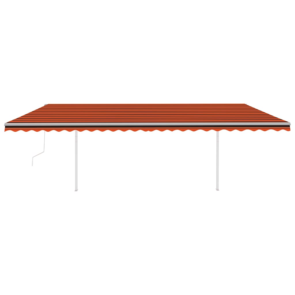 Tenda Automatica Sensore Vento e LED 6x3,5 m Arancio e Marrone