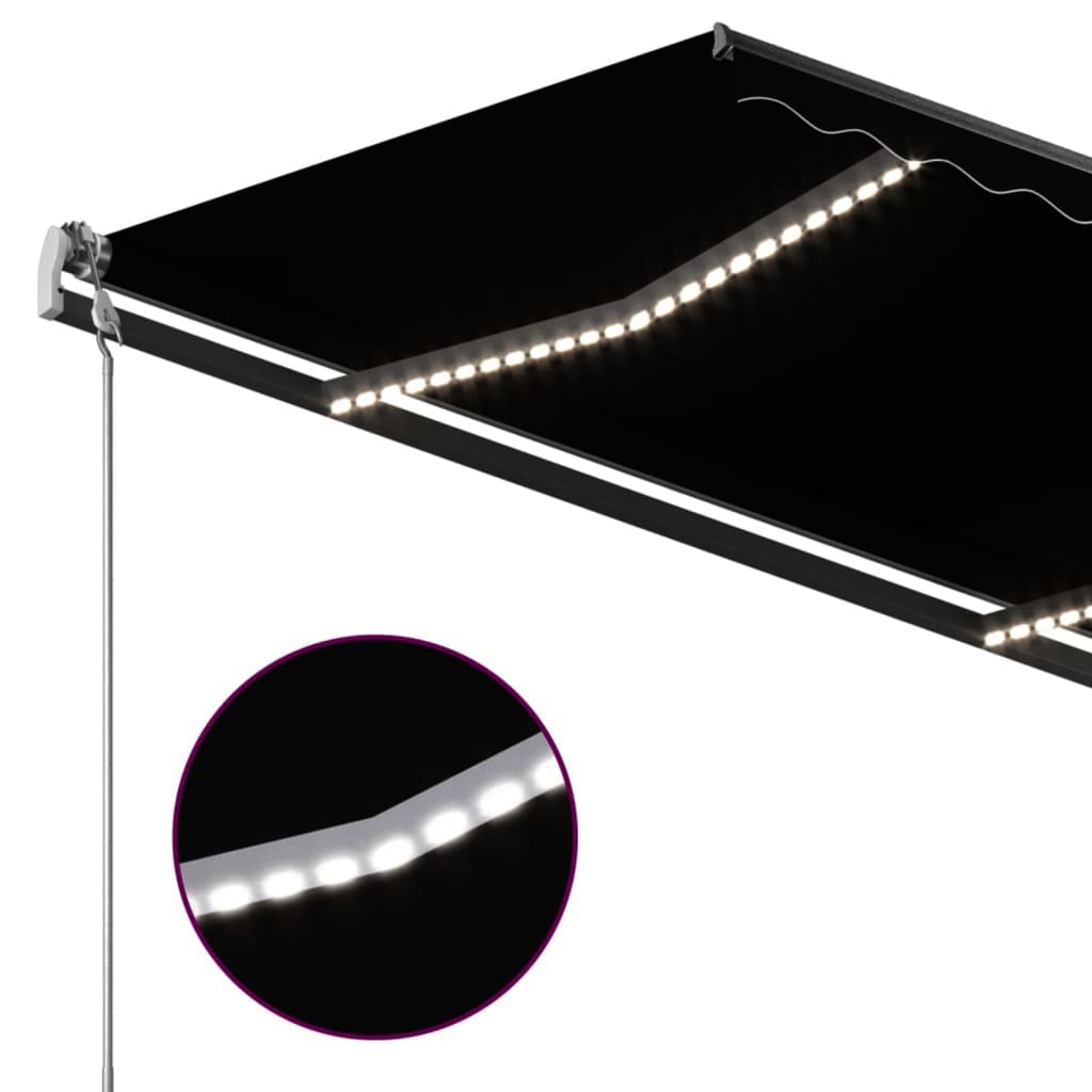 Tenda da Sole Automatica Sensore Vento e LED 3x2,5 m Antracite