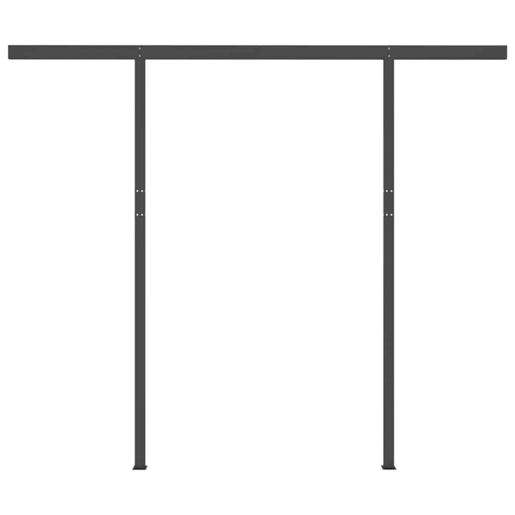 Tenda Sole Retrattile Manuale con Pali 3,5x2,5m Gialla Bianca