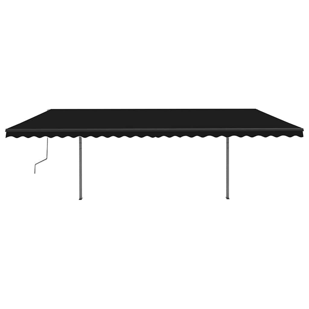 Tenda da Sole Retrattile Manuale con Pali 3,5x2,5 m Antracite