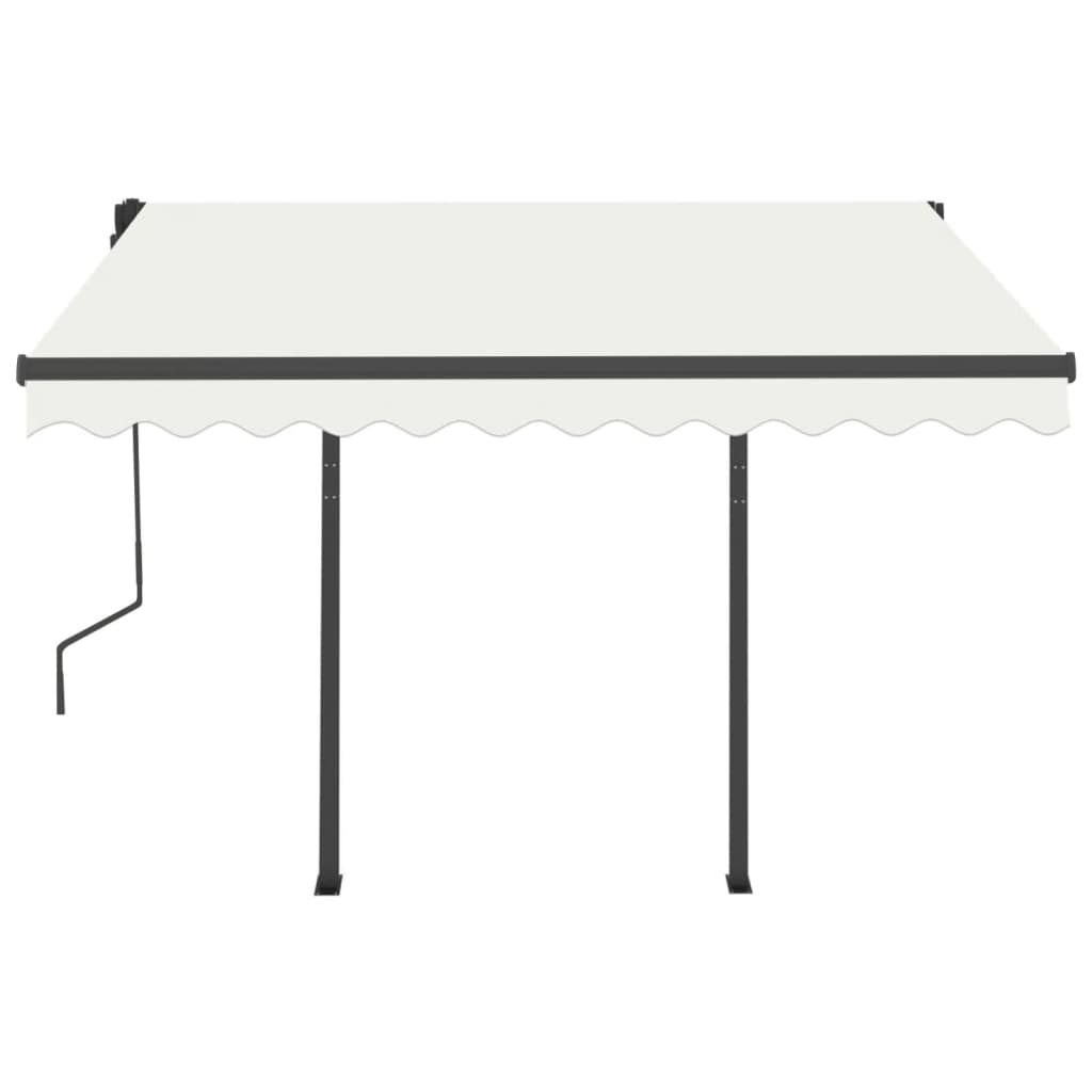 Tenda da Sole Retrattile Automatica con Pali 3,5x2,5 m Crema