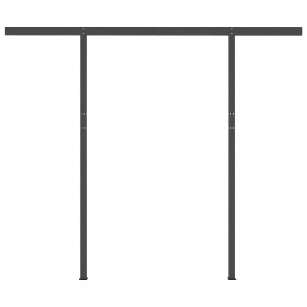 Tenda da Sole Retrattile Automatica con Pali 3,5x2,5 m Crema