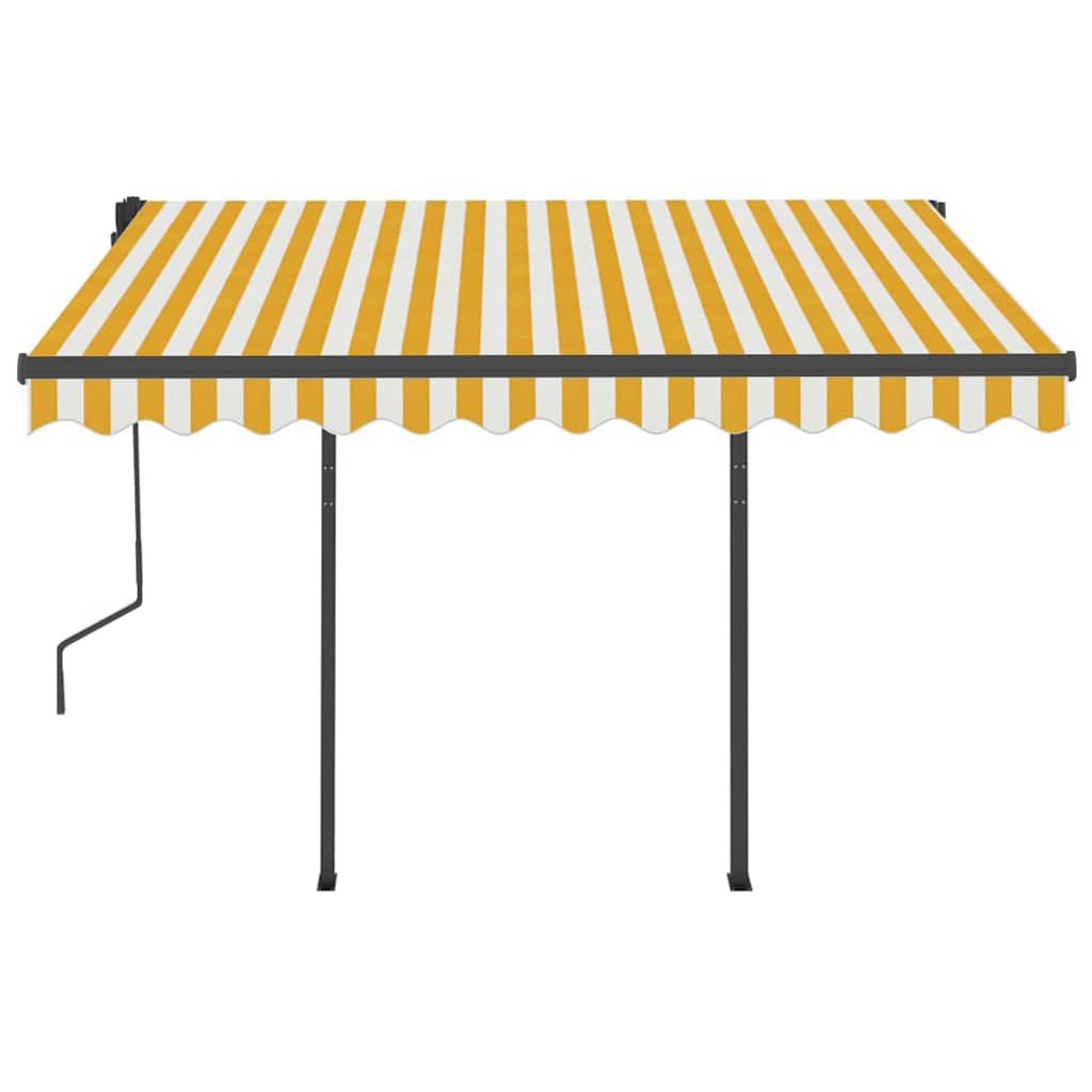 Tenda da Sole Retrattile Automatica Pali 3,5x2,5m Gialla Bianca