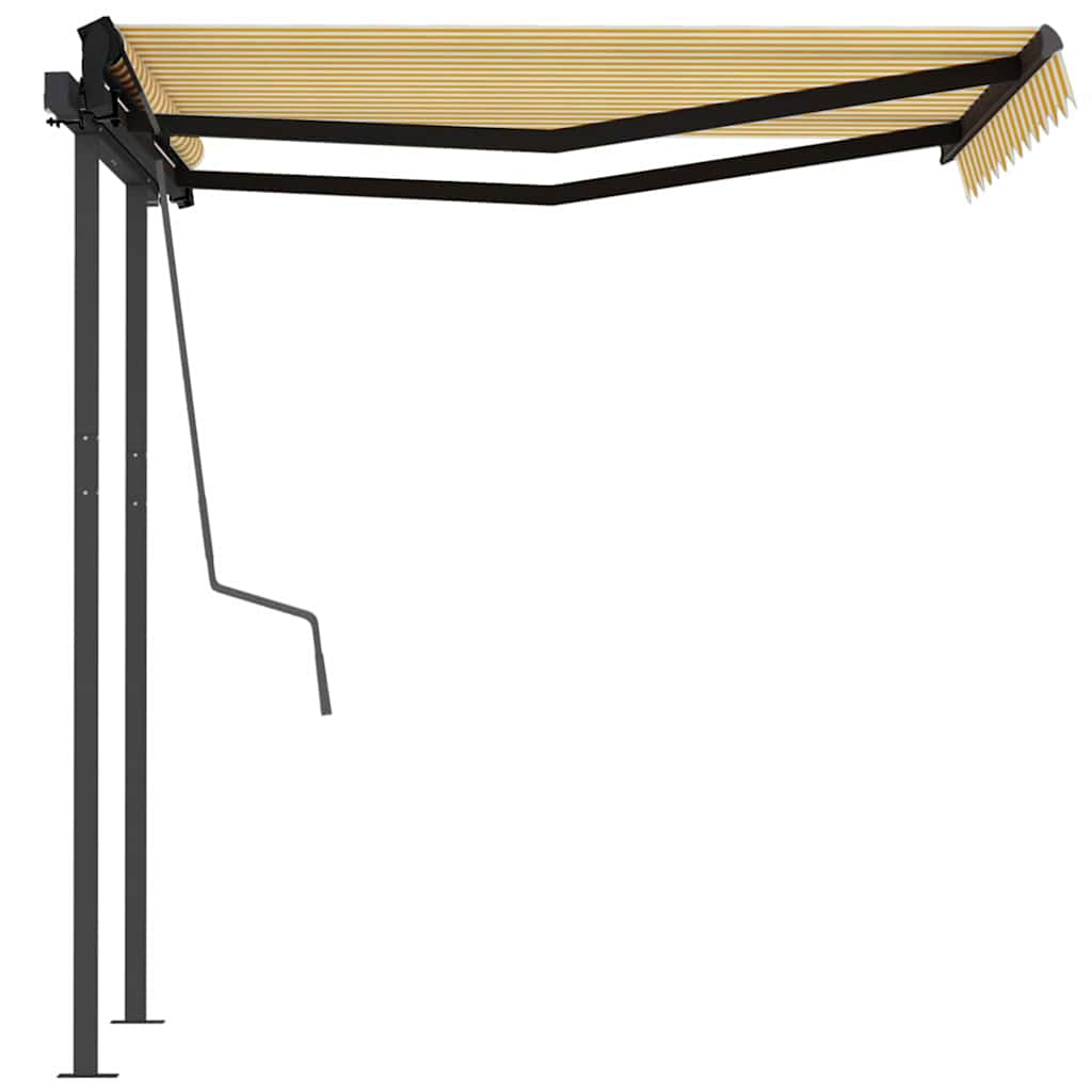 Tenda da Sole Retrattile Automatica Pali 3,5x2,5m Gialla Bianca