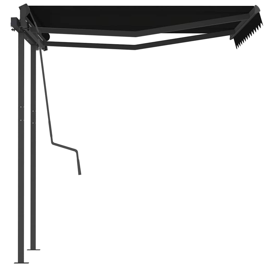 Tenda da Sole Retrattile Automatica con Pali 3,5x2,5m Antracite