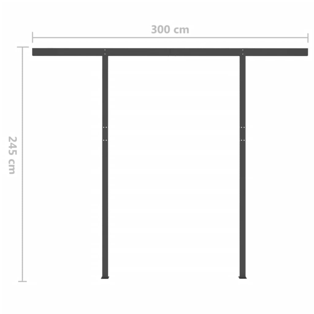 Tenda Retrattile Automatica con Pali 3,5x2,5m Arancio e Marrone