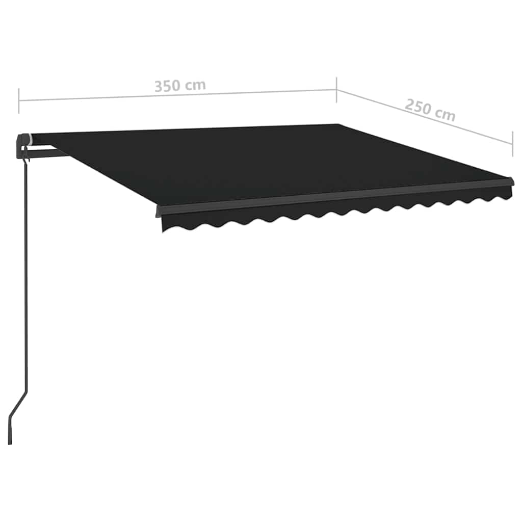 Tenda Automatica Sensore Vento e LED 3,5x2,5 cm Antracite