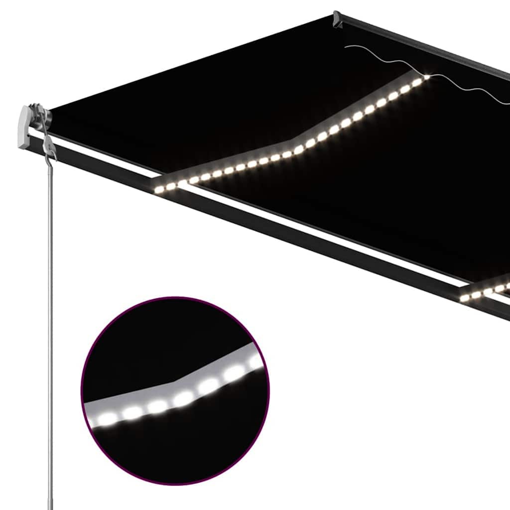 Tenda Automatica Sensore Vento e LED 3,5x2,5 cm Antracite
