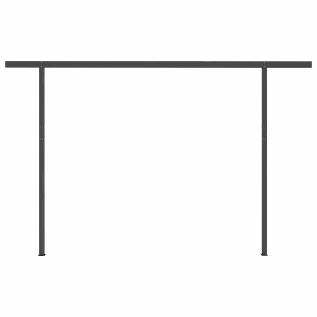 Tenda da Sole Retrattile Manuale con Pali 4x3 m Gialla e Bianca