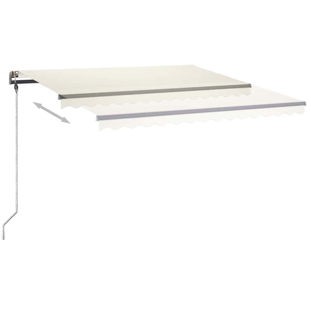 Tenda da Sole Retrattile Manuale con LED 4x3 m Crema