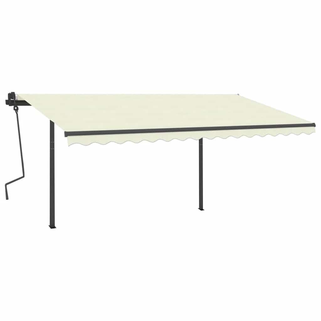 Tenda da Sole Retrattile Manuale con LED 4x3 m Crema