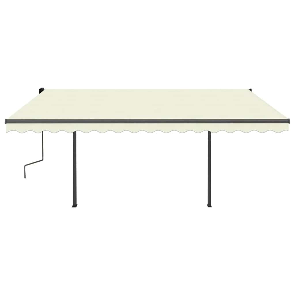 Tenda da Sole Retrattile Manuale con LED 4x3 m Crema