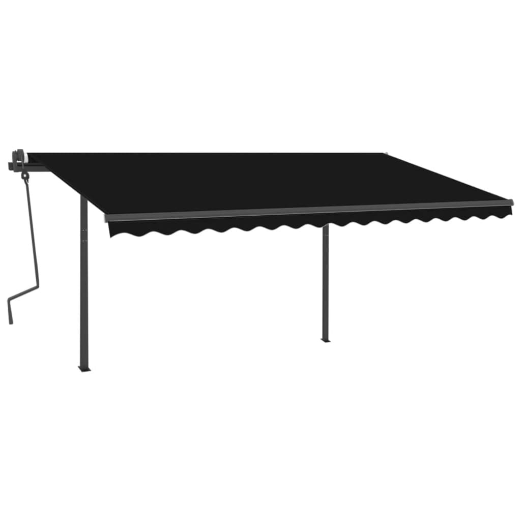 Tenda da Sole Retrattile Automatica con Pali 4x3 m Antracite
