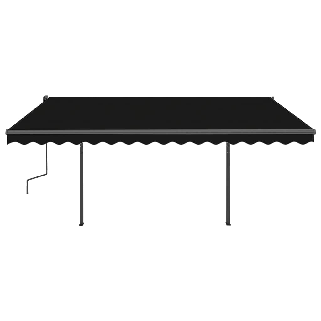 Tenda da Sole Retrattile Automatica con Pali 4x3 m Antracite