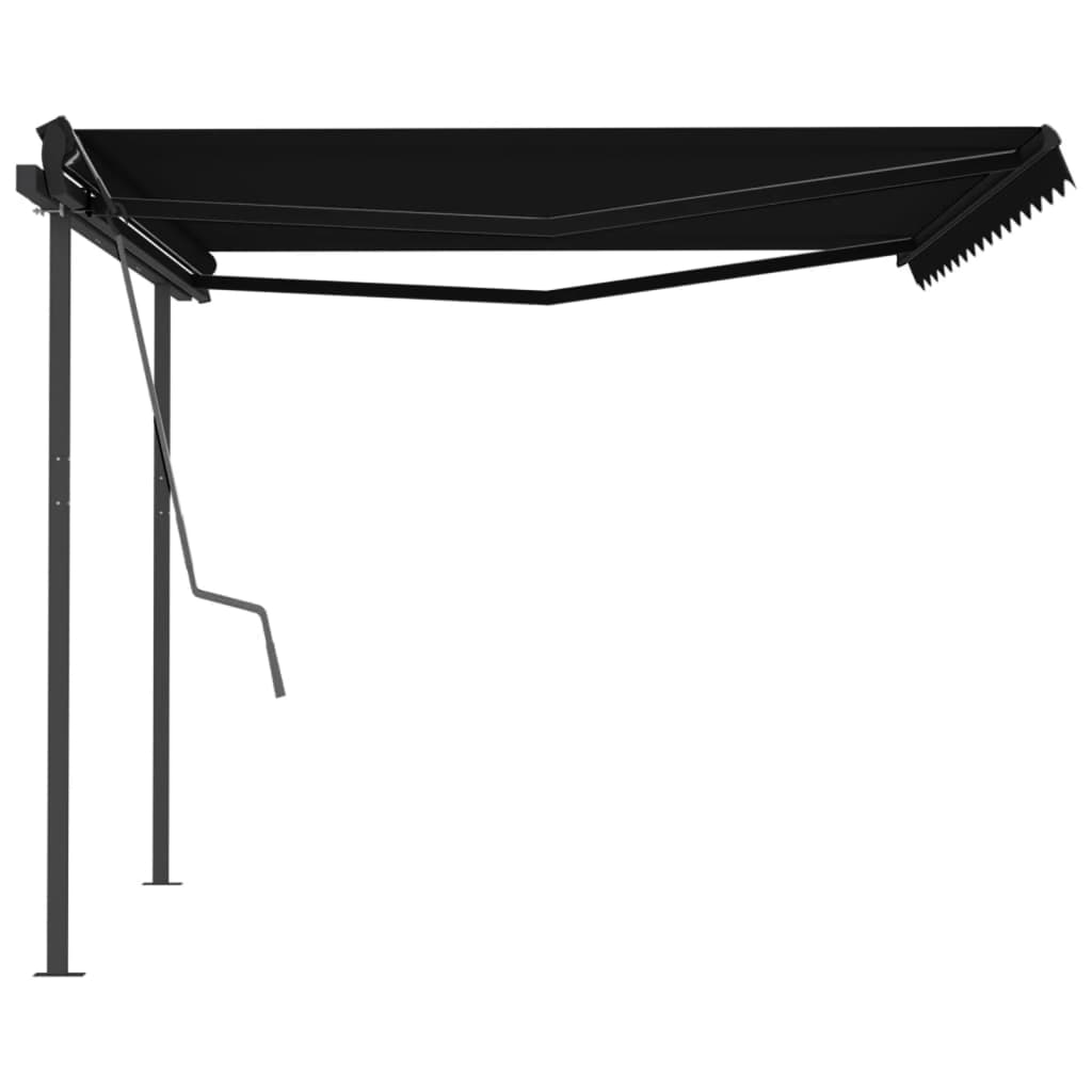 Tenda da Sole Retrattile Automatica con Pali 4x3 m Antracite